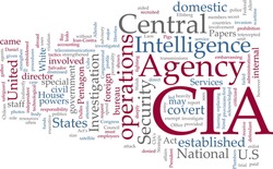 Word cloud concept illustration of CIA Central Intelligence Agency