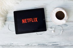 RIGA, LATVIA - FEBRUARY 17, 2016: Netflix is a global provider of streaming movies and TV series.