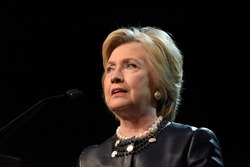 NEW YORK CITY - MARCH 29 2016: Democratic front runner Hillary Clinton appeared before hundreds of supporters in Harlem's Apollo Theater to hear her address issues.