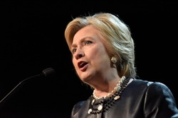 NEW YORK CITY - MARCH 29 2016: Democratic front runner Hillary Clinton appeared before hundreds of supporters in Harlem's Apollo Theater to hear her address issues.