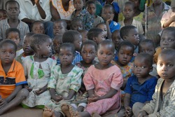 LILONGWE, MALAWI - MAY 2: Orphans outisde the Chisom orphanage in Lilongwe Malawi on May 2, 2009.