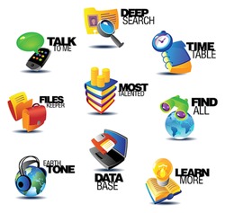 Business communications icons. Heading concepts for article or website. Vector illustration.