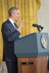 WASHINGTON, D.C. - MAY 19: President Obama awards National Medals of Science and of Technology on May 19, 2016 in Washington, D.C. The ceremony recognized the contributions of top scientists.
