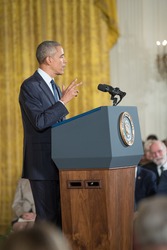 WASHINGTON, D.C. - MAY 19: President Obama awards National Medals of Science and of Technology on May 19, 2016 in Washington, D.C. The ceremony recognized the contributions of top scientists.