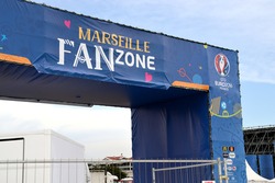 Marseille, France - June 07, 2016: View of the fan zone of the 2016 UEFA European Championship in France