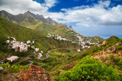 beautiful view of the Taganana village in Anaga mountains, Tenerife, Canary Islands