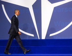 WARSAW, POLAND - Jul 8, 2016: NATO summit. US President Barack Obama at the NATO summit in Warsaw