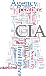 Word cloud concept illustration of CIA Central Intelligence Agency