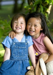 Two sisters joking around. family, friends, growing up