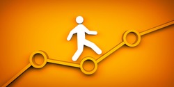 Up to personal and career growth, progress concept. 3d illustration