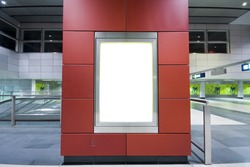 it is a advertisement blank in a modern building