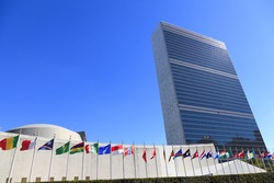 New, York, NY, USA - September 24, 2016 - United Nations Headquarters in New York City: The United Nations General Assembly opens.