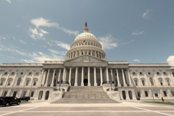 Washington DC, capital city of the United States. National Capitol building. Filtered color style.