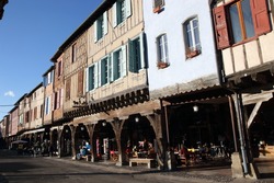MIREPOIX, FRANCE-DECEMBER 17, 2016: Medieval city of Mirepoix in Pyrenees, France