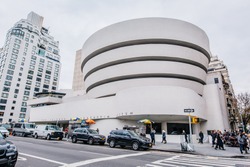 NEW YORK - DEC 3: The Solomon R. Guggenheim Museum of modern and contemporary art. Designed by Frank Lloyd Wright museum opened on October 21,1959. On DEC 3, 2016 in New York City, USA