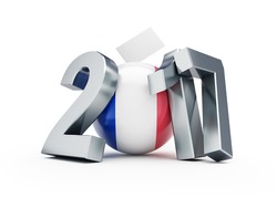 Elections in France 2017 3d Illustrations on a white background