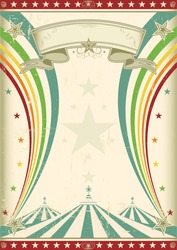 rainbow circus vintage poster. A retro circus background for a poster with two rainbows.