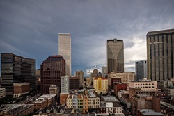 Buildings in the Central Business District section of New Orleans USA. This is what they call a City View in the hotel we were staying in.