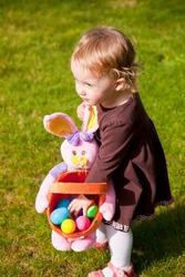 Egg hunt is a game during which decorated eggs, real hard-boiled ones or artificial, filled with or made of chocolate candies, of various sizes, are hidden in various places for children to find.
