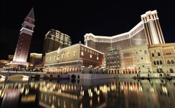 MACAU - AUGUST 1: The Venetian Macao-Resort-Hotel Macao at dusk on August 1, 2010 in Macau, China. Macau is one of the world's top gambling destinations.