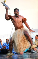 SHANGHAI - AUGUST 5: Artists perform on stage during Fiji Kabu ni Vanua Dance event at Shanghai World Expo 2010 on August 5, 2010 in Shanghai, China