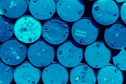Steel barrel tank or oil fuel toxic chemical barrels old Rusty Danger feeling color tone.