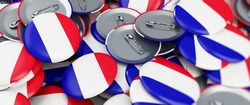 Parliamentary and presidential elections in France 2017 on a white background 3D illustration