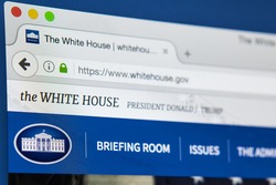 LONDON, UK - APRIL 13TH 2017: The official homepage of The White House and the Trump Administration, on 13th April 2017.