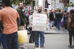 CINCINNATI, OH - APRIL 22 Protesters March for Science in Downtown Cincinnati on Earth Day APRIL 22, 2017.