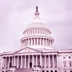 National Capitol building, Washington DC. Retro filtered desaturated photo tone.