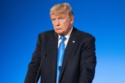PARIS, FRANCE - JULY 13, 2017 : The President of United States of America Donald Trump at the Elysee Palace for an extended interview with the french President.