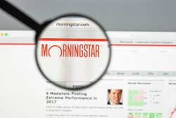 Milan, Italy - August 10, 2017: Morningstar website homepage. Morningstar logo visible.