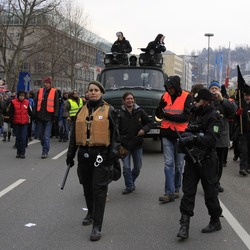 STUTTGART 21 - JAN 29: Demonstration K21 against the construction of the railway station in Stuttgart - Germany. January 29, 2011 in Stuttgart, Germany