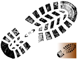 Isolated Mountain BootPrint - Highly detailed vector of a mountain boot- transparent vector so it can be overliad onto other graphic elements