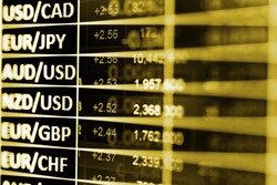 Business graph background: Analysis business accounting on info sheets. Businessman hand working on analyzing investment charts for Gold market, Forex market and Trading market.