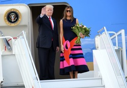 6 JULY, 2016 - WARSAW, POLAND. President Trump's departure from Warsaw Chopin Airport
