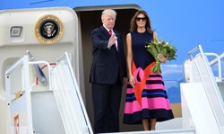 6 JULY, 2016 - WARSAW, POLAND. President Trump's departure from Warsaw Chopin Airport