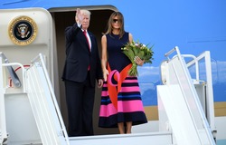 6 JULY, 2016 - WARSAW, POLAND. President Trump's departure from Warsaw Chopin Airport