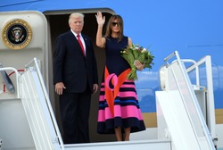 6 JULY, 2016 - WARSAW, POLAND. President Trump's departure from Warsaw Chopin Airport