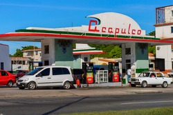HAVANA, CUBA - SEP 5, 2017: Acapulco gazoline station of Havana, the capital of Cuba
