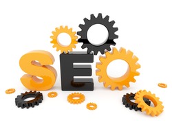 SEO optimization. 3D illustration. Isolated on a white background