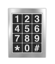 frontal view of a keypad as that used on doors, phones and safes