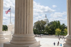 WASHINGTON, DC - AUGUST 20: United States Capitol as seen from the Supreme Court Building in Washington, DC on August 20, 2017.