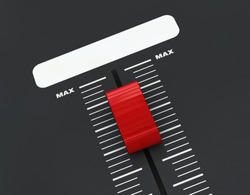 one mixer slider with a blank label for your text. It show the concept of increase or growing (3d render)