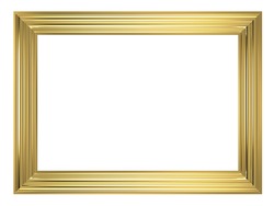 Gold frame isolated on white background. Computer generated 3D photo rendering.