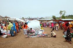 BATI, ETHIOPIA - AUGUST 1: The Bati market is one of the most important of Ethiopia, brings together various ethnic groups, such as Afar and Oromo, August 1, 2011 in Bati, Ethiopia