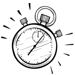 Doodle style stopwatch or timer illustration in vector format suitable for web, print, or advertising use.