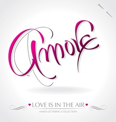 'amore' hand lettering - hand made calligraphy; scalable and editable vector illustration;