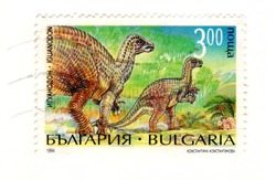 BULGARIA - CIRCA 1994: A stamp printed in Bulgaria shows Iguanodon, circa 1994.
