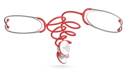 Medical concept. Stethoscope. 3D model isolated on white background